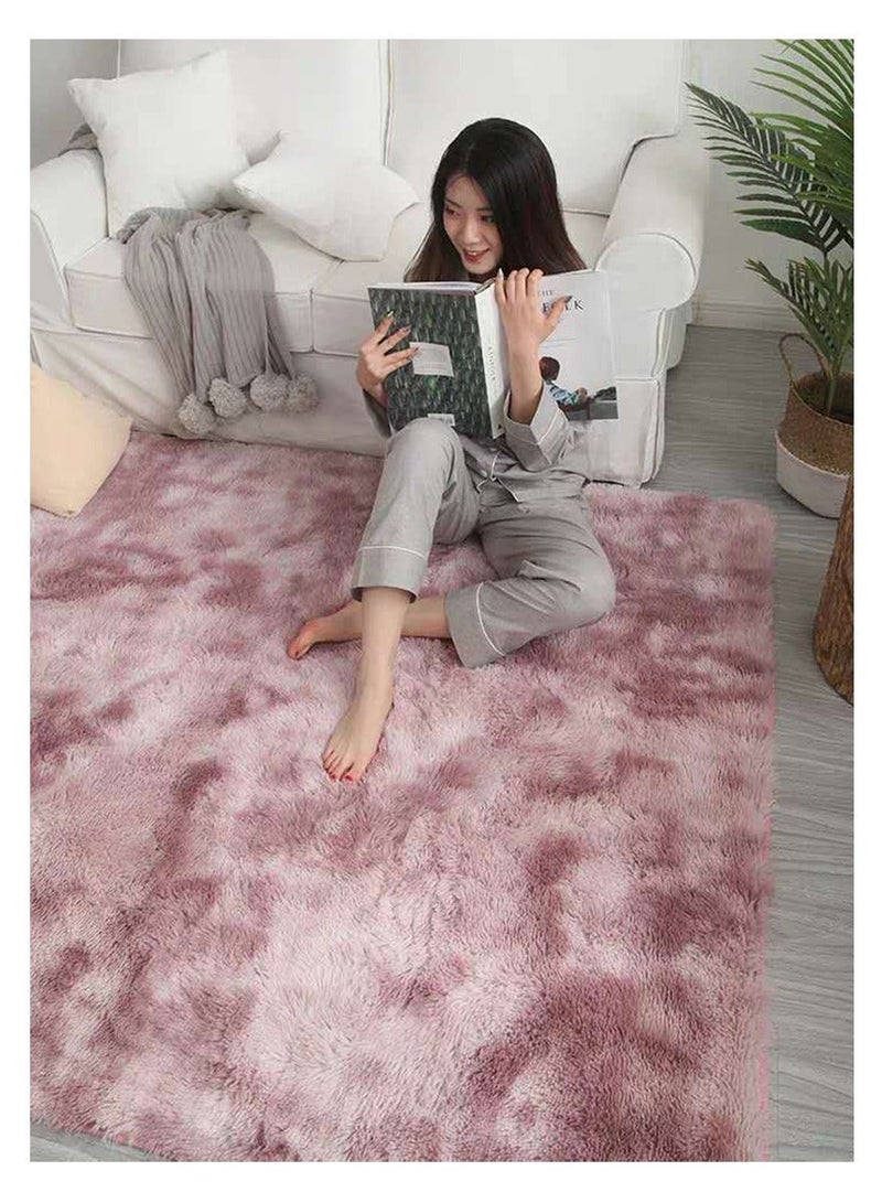 وانغبانغزي سجادة منطقة ضبابية بسجادة وردية مخملية لغرفة النوم وغرفة المعيشة وحضانة الأطفال - Image 5